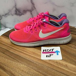 Nike Womens Free RN 2017 Pink Cushioned Athletic Running Shoes Size US 8.5